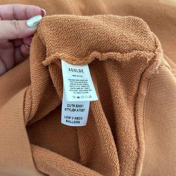 Agolde v-neck balloon sleeve sweatshirt XS - Picture 5 of 6